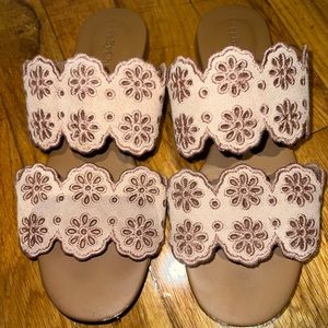 Seebychloe Light Pink Laser Cut Suede Sandal